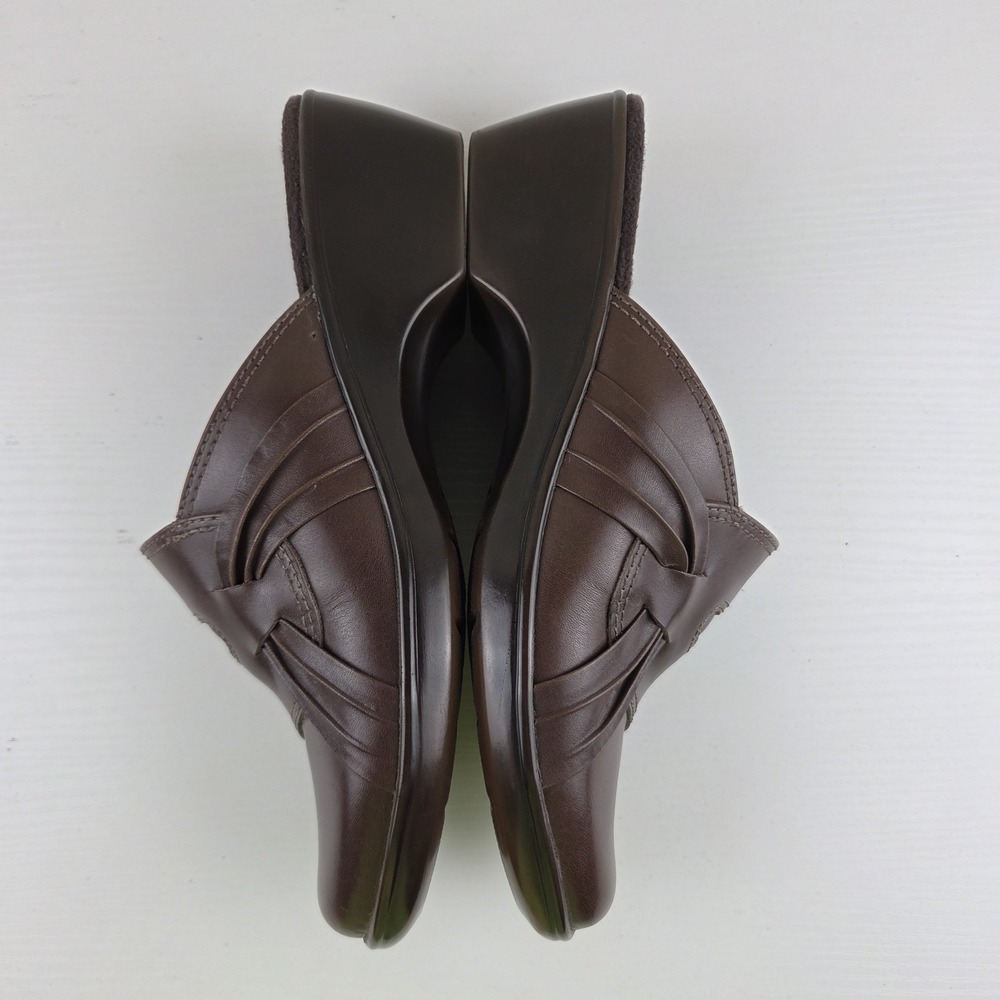 Clarks Bendables 62896 Dark Brown Leather Slip On Comfort Mule Clogs Wmns Sz 8 M - Picture 10 of 12